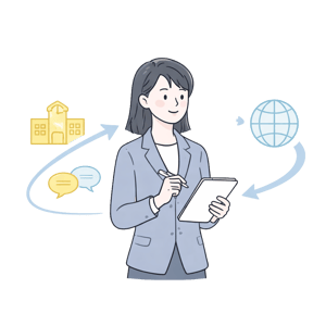 通訳者のキャリアパス(フラットイラスト)-1